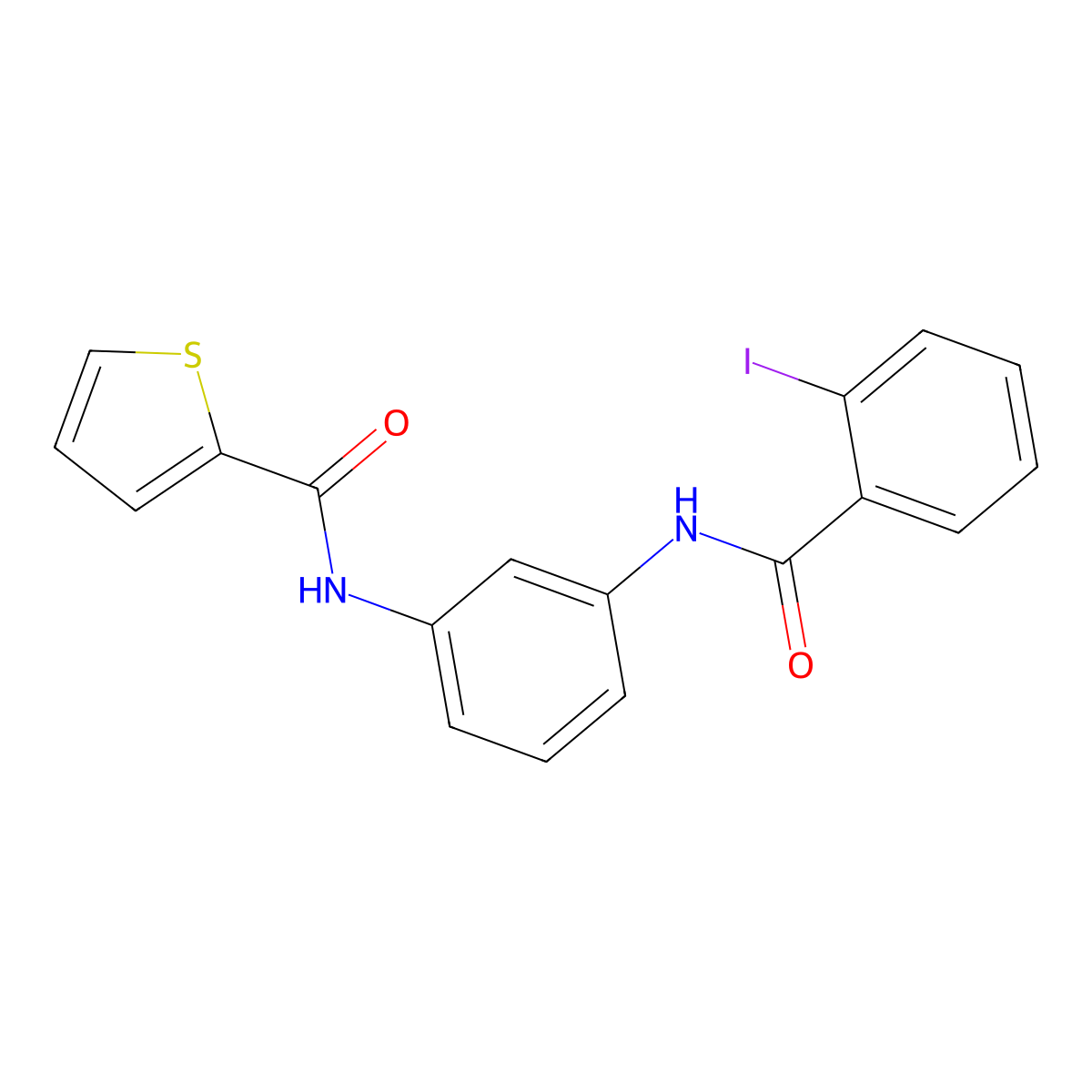 N-[3-[(2-iodobenzoyl)amino]phenyl]thiophene-2-carboxamide molecular structure, CAS 432006-33-2