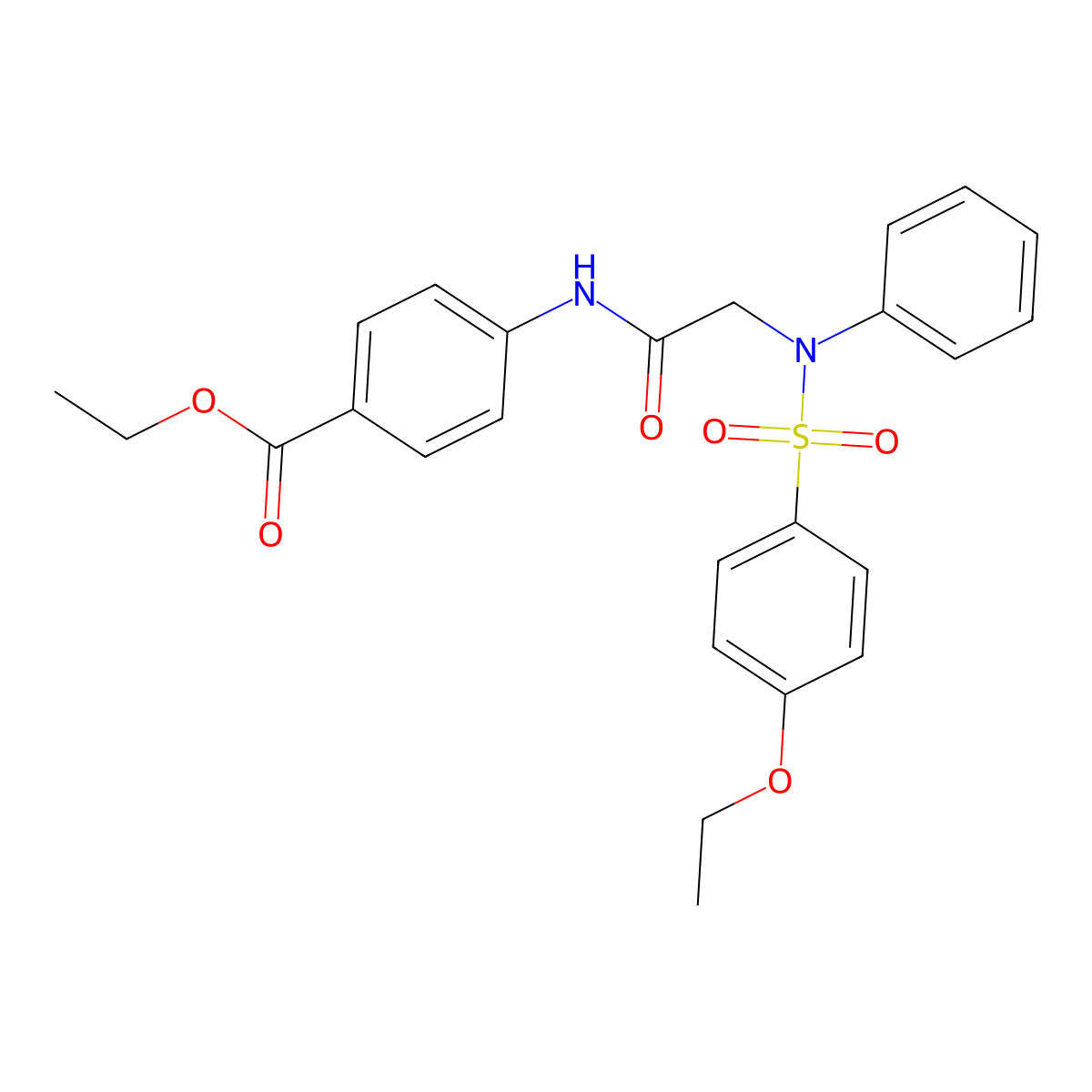 ethyl 4-({N-[(4-ethoxyphenyl)sulfonyl]-N-phenylglycyl}amino)benzoate molecular structure, CAS 432006-35-4