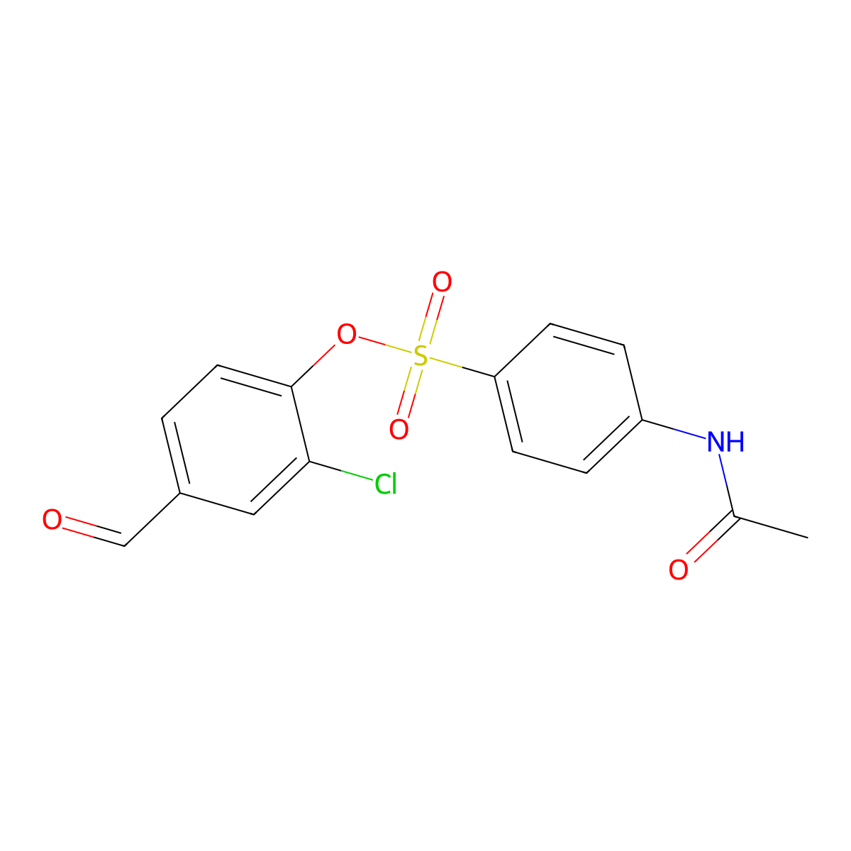 2-Chloro-4-formylphenyl 4-(acetylamino)benzenesulfonate molecular structure, CAS 432006-38-7