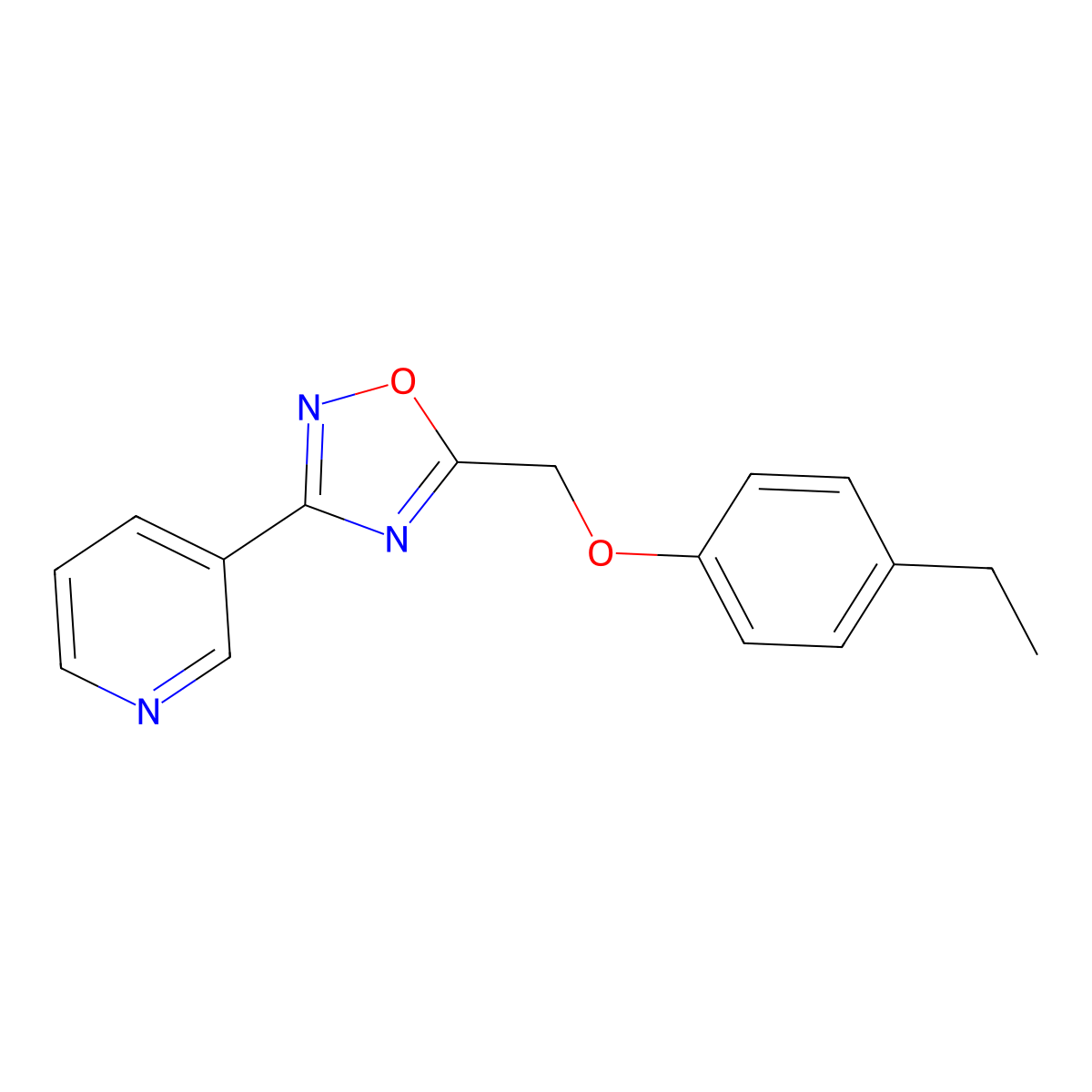 5-[(4-Ethylphenoxy)methyl]-3-pyridin-3-yl-1,2,4-oxadiazole molecular structure, CAS 432006-57-0