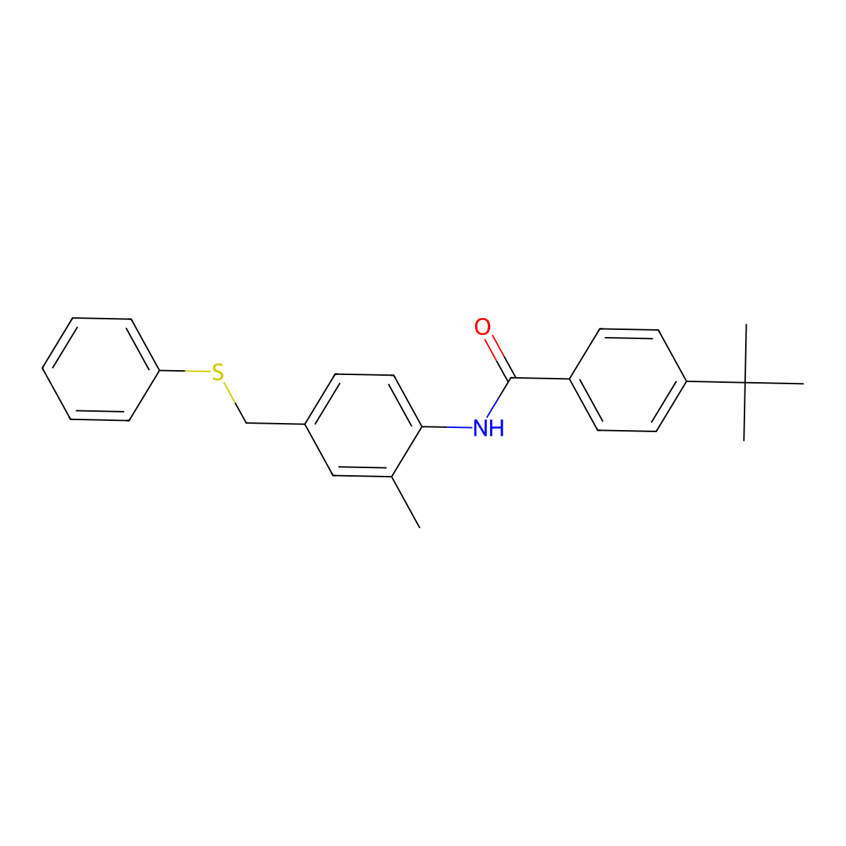 4-tert-butyl-N-[2-methyl-4-(phenylsulfanylmethyl)phenyl]benzamide molecular structure, CAS 432006-62-7