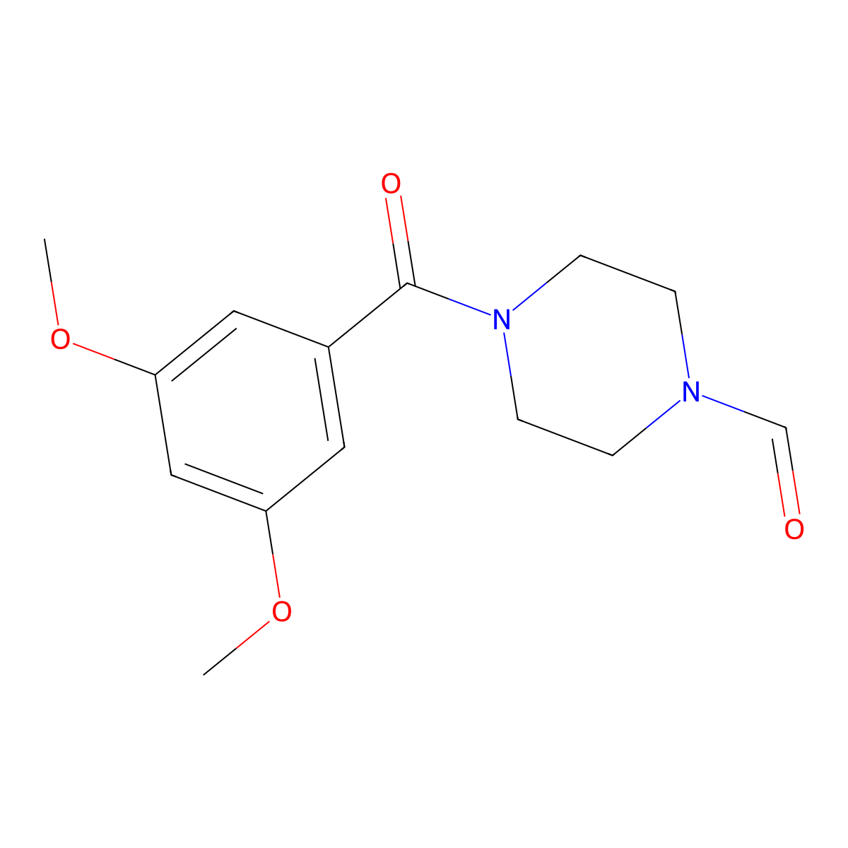 4-(3,5-Dimethoxybenzoyl)piperazine-1-carbaldehyde molecular structure, CAS 432006-74-1