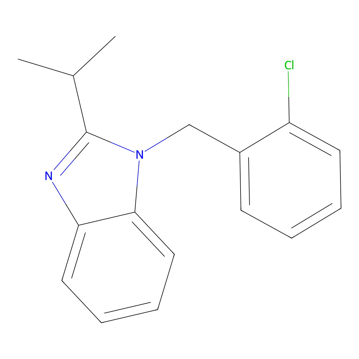 1-[(2-Chlorophenyl)methyl]-2-propan-2-ylbenzimidazole molecular structure, CAS 432006-86-5