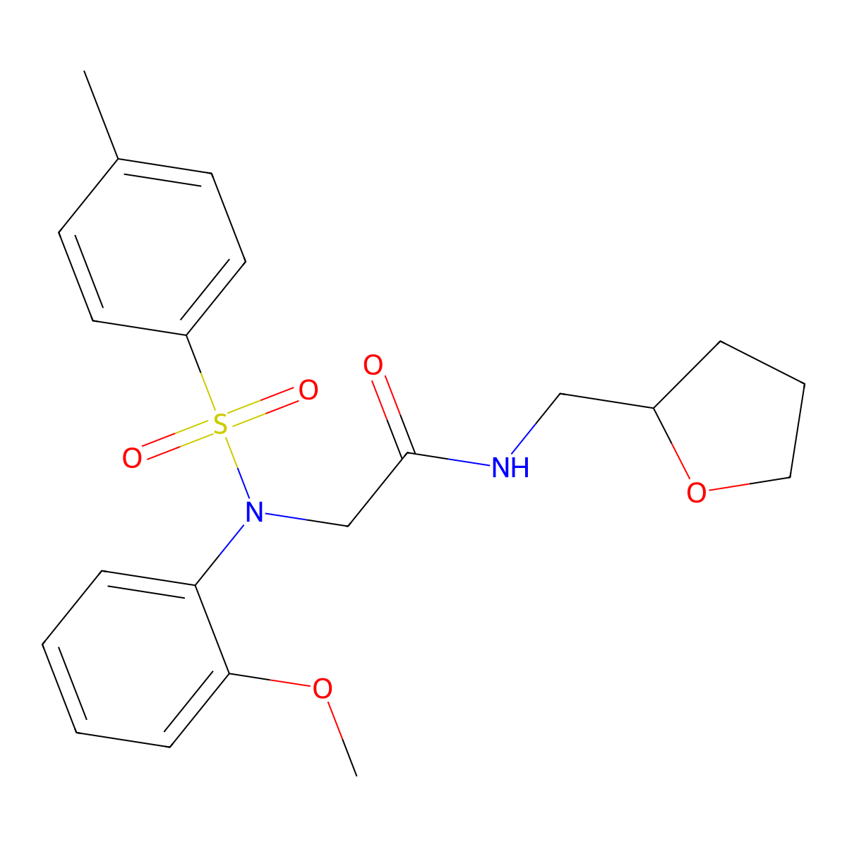 2-(2-methoxy-N-(4-methylphenyl)sulfonylanilino)-N-(oxolan-2-ylmethyl)acetamide molecular structure, CAS 432006-87-6