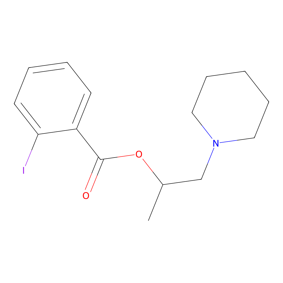 1-Piperidin-1-ylpropan-2-yl 2-iodobenzoate molecular structure, CAS 432007-01-7