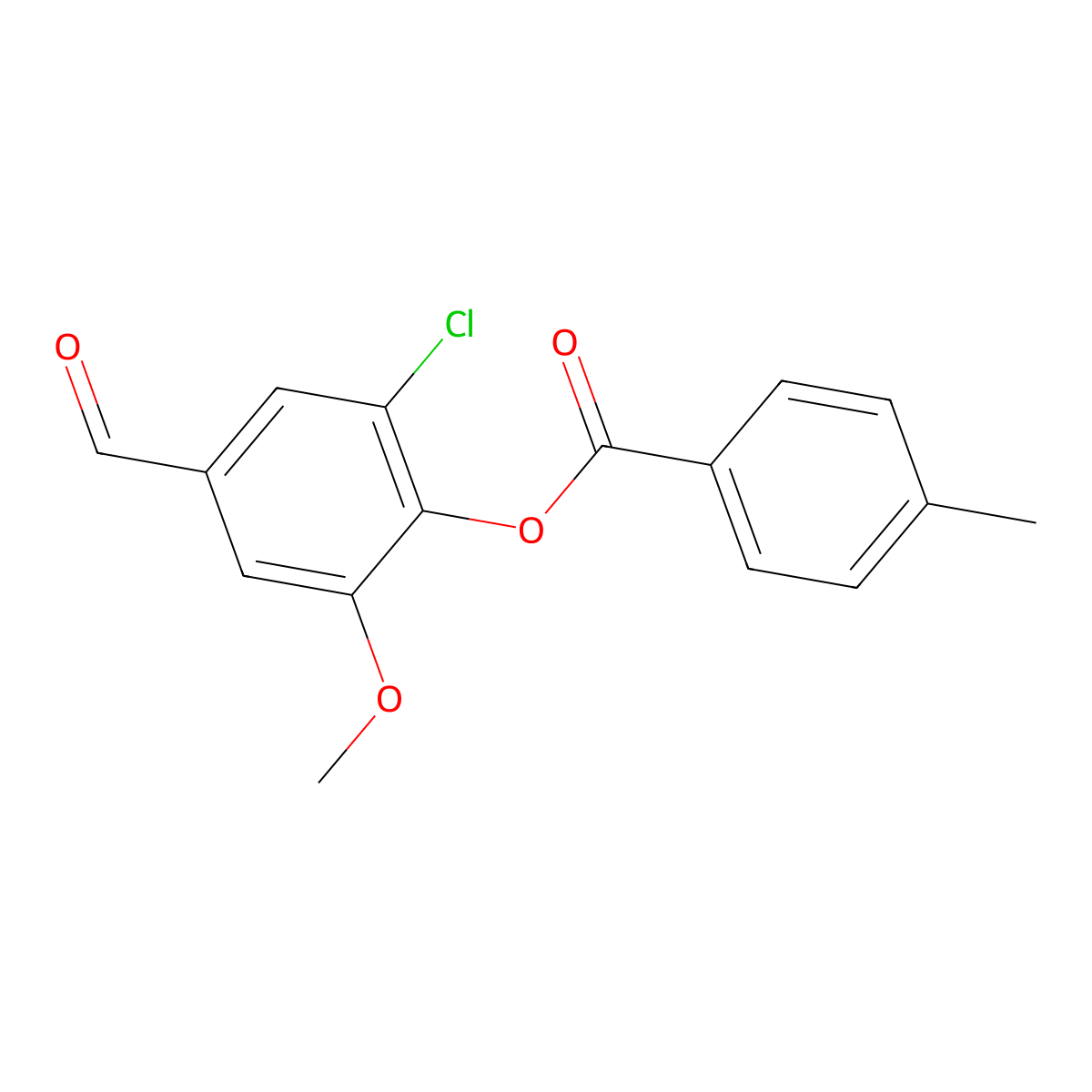 2-Chloro-4-formyl-6-methoxyphenyl 4-methylbenzoate molecular structure, CAS 432007-07-3