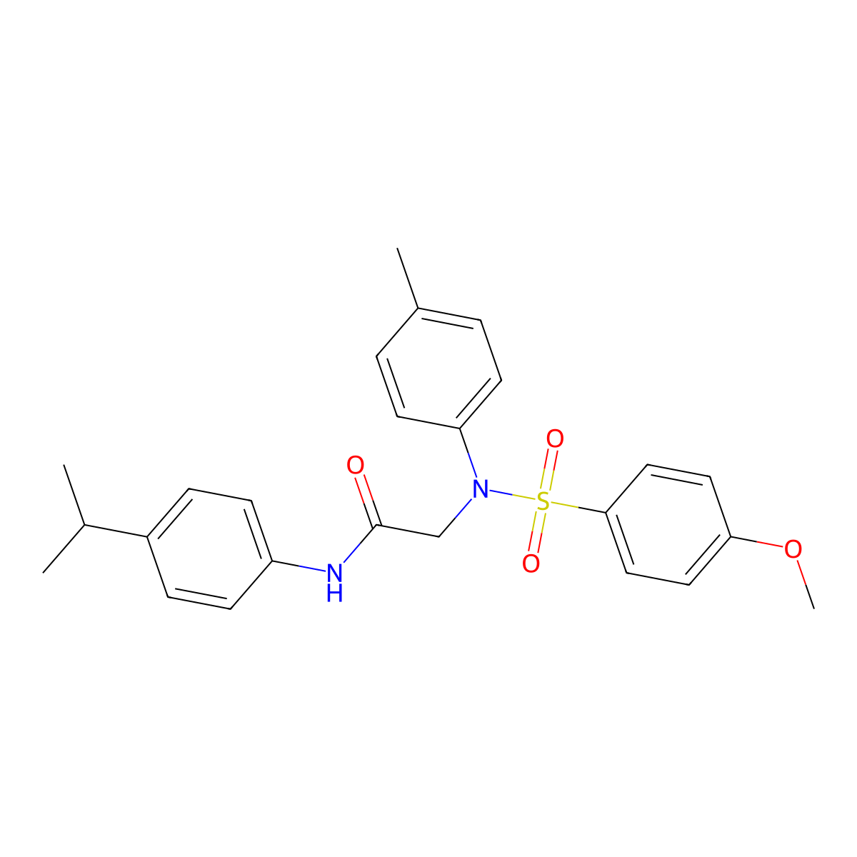 2-(N-(4-methoxyphenyl)sulfonyl-4-methylanilino)-N-(4-propan-2-ylphenyl)acetamide molecular structure, CAS 432007-08-4
