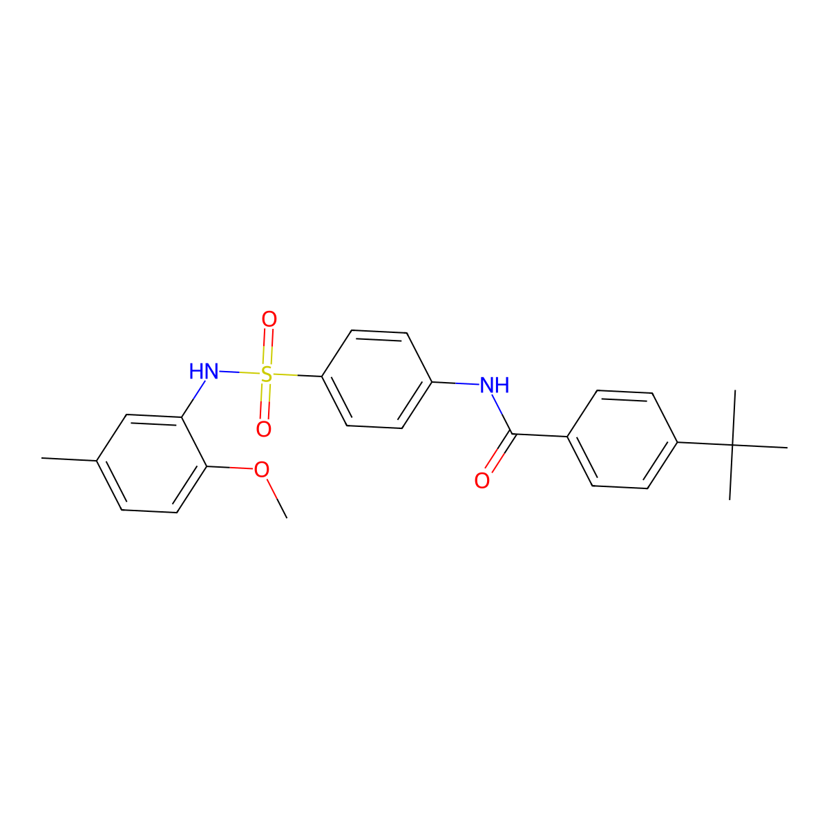 4-tert-butyl-N-[4-[(2-methoxy-5-methylphenyl)sulfamoyl]phenyl]benzamide molecular structure, CAS 432007-11-9