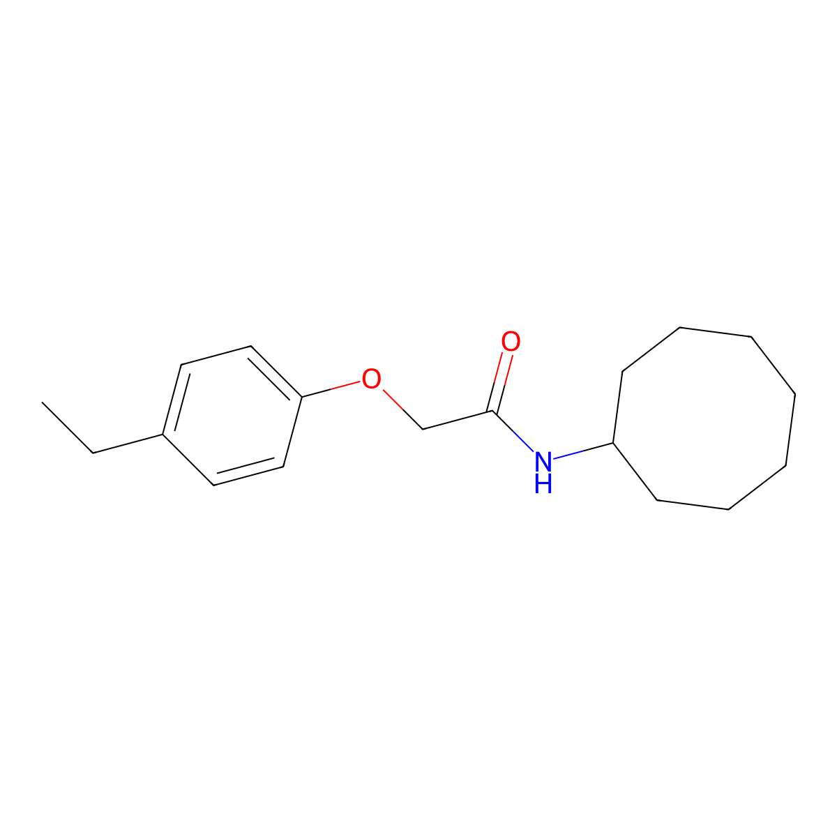 N-cyclooctyl-2-(4-ethylphenoxy)acetamide molecular structure, CAS 432007-12-0