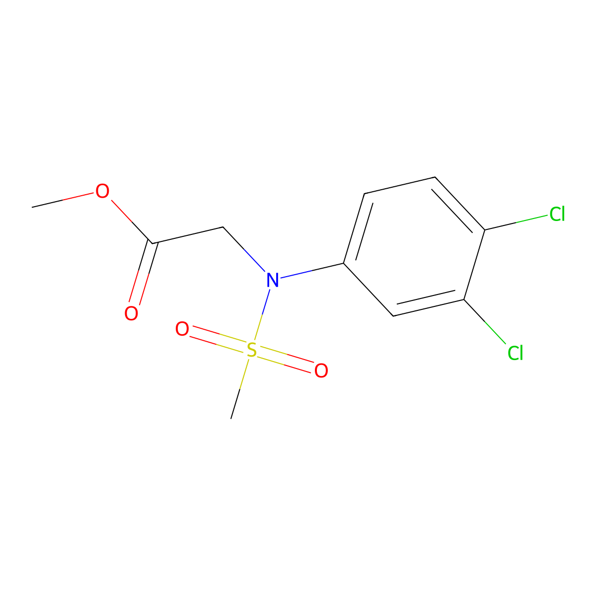 Methyl N-(3,4-dichlorophenyl)-N-(methylsulfonyl)glycinate molecular structure, CAS 432007-40-4
