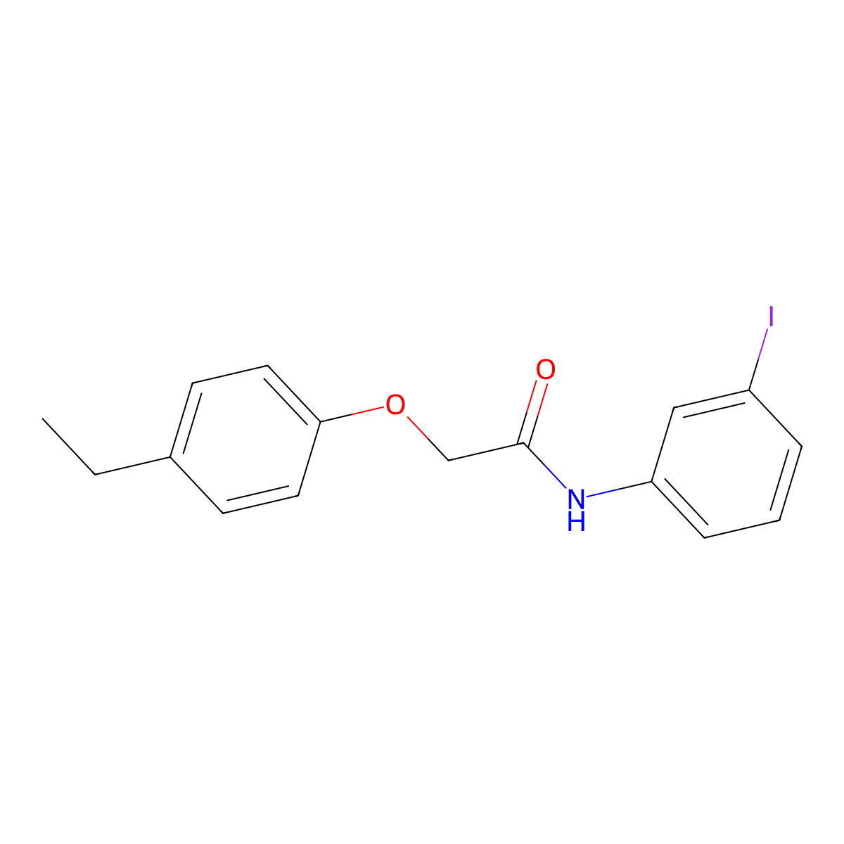 2-(4-ethylphenoxy)-N-(3-iodophenyl)acetamide molecular structure, CAS 432007-42-6
