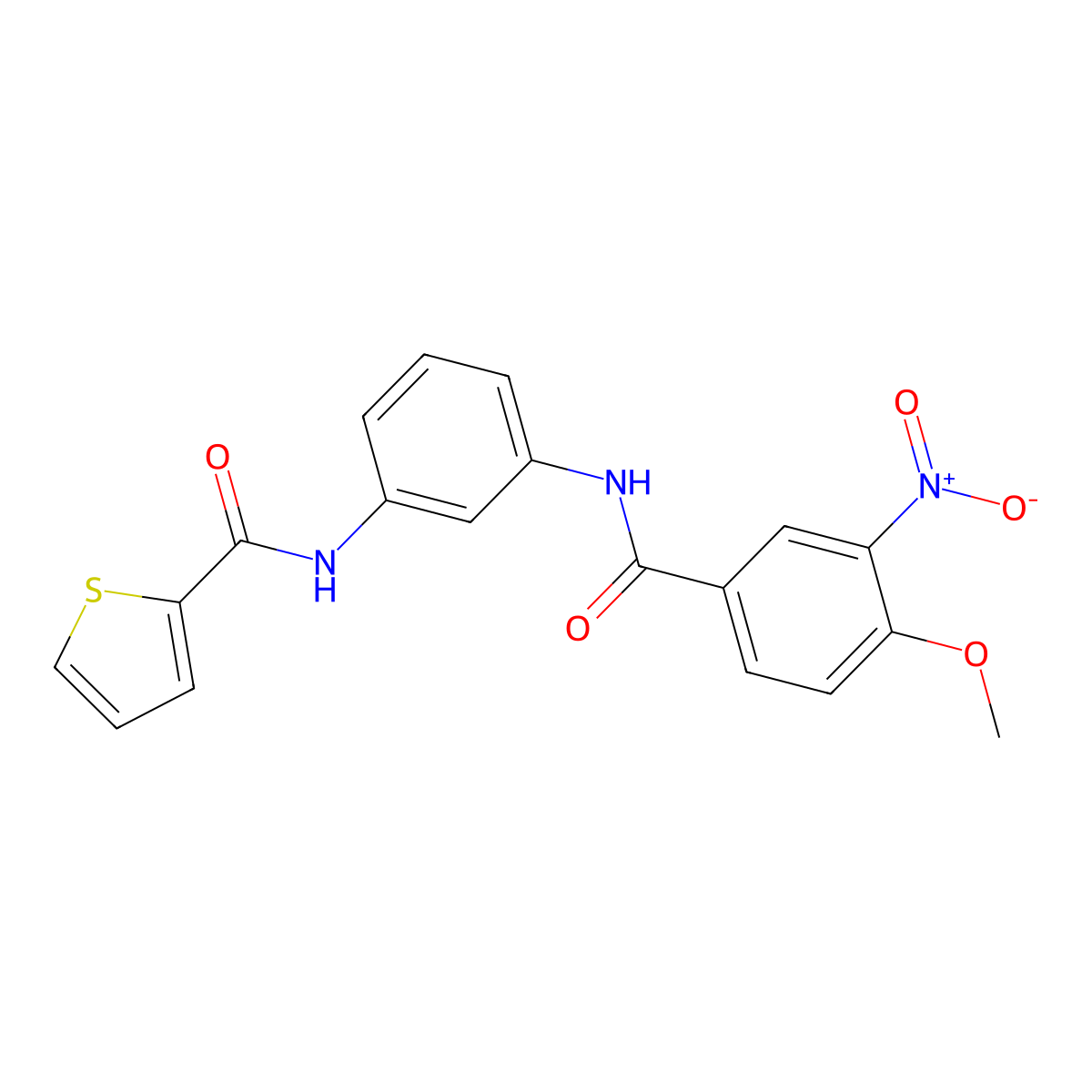 N-[3-[(4-methoxy-3-nitrobenzoyl)amino]phenyl]thiophene-2-carboxamide molecular structure, CAS 432007-43-7