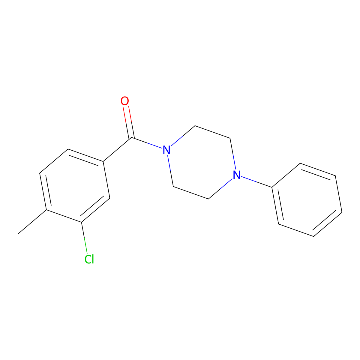 (3-Chloro-4-methylphenyl)(4-phenylpiperazin-1-yl)methanone molecular structure, CAS 432007-51-7