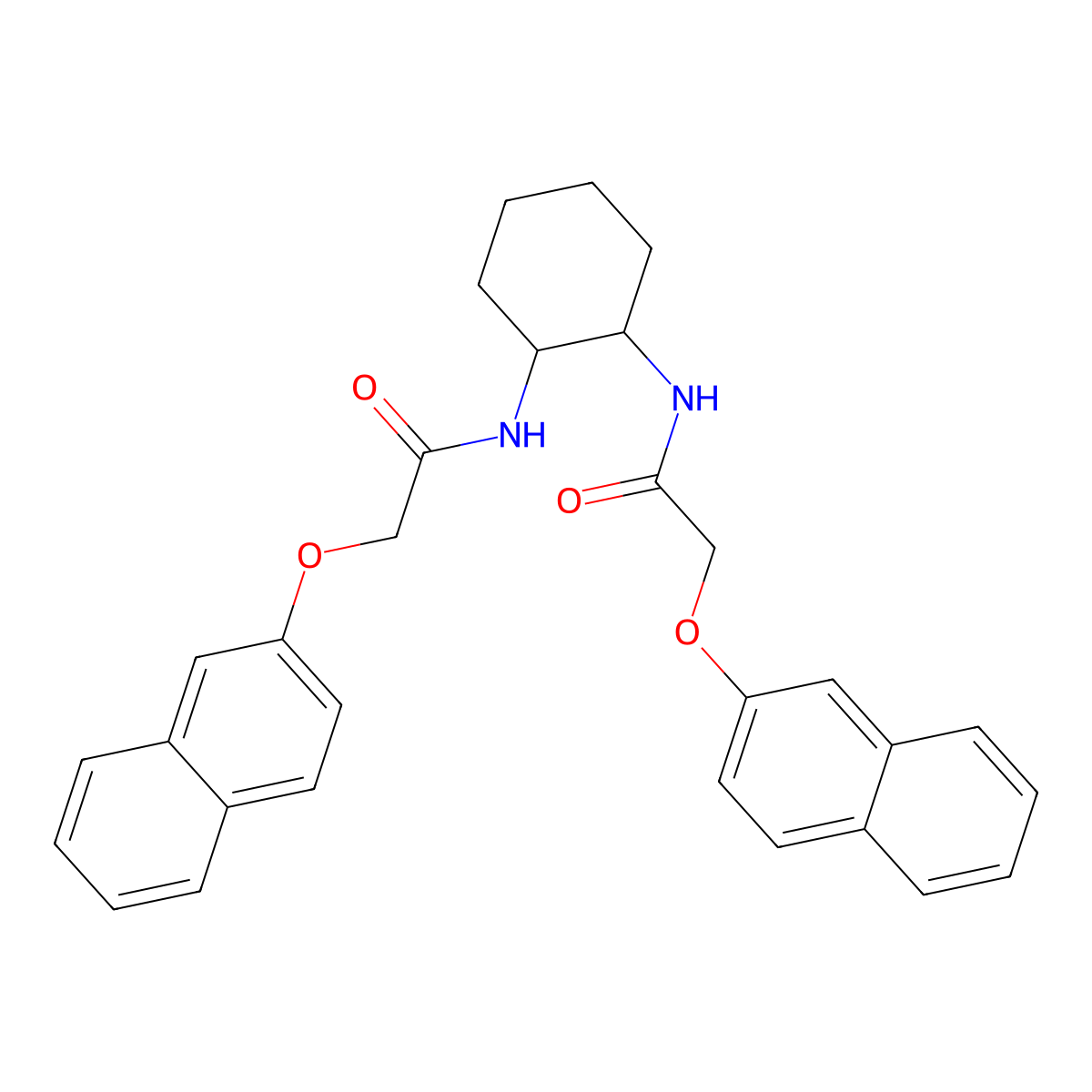 2-naphthalen-2-yloxy-N-[2-[(2-naphthalen-2-yloxyacetyl)amino]cyclohexyl]acetamide molecular structure, CAS 432007-53-9