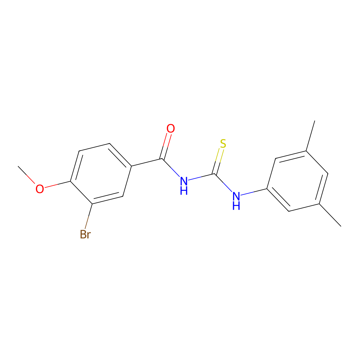 3-bromo-N-[(3,5-dimethylphenyl)carbamothioyl]-4-methoxybenzamide molecular structure, CAS 432007-60-8