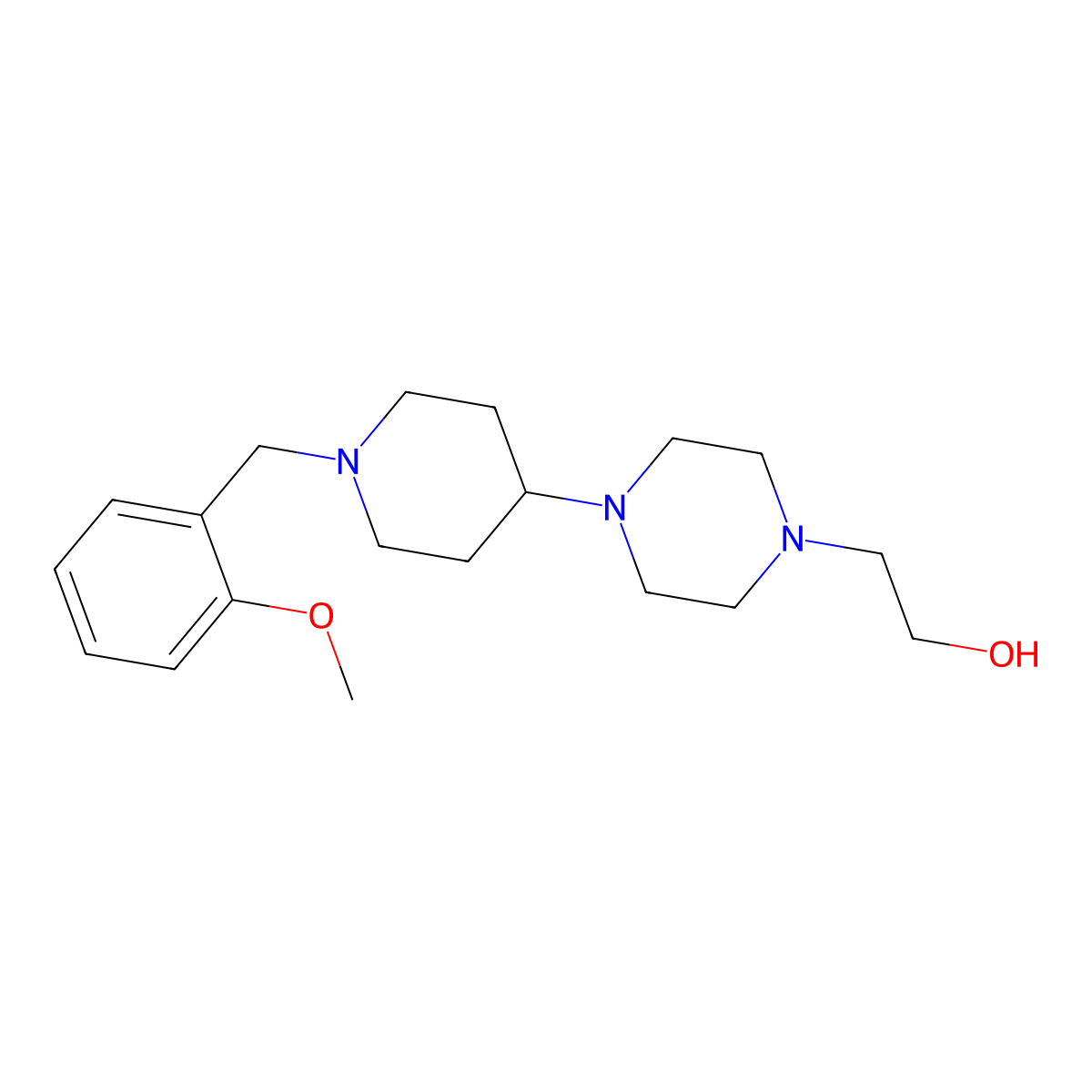 2-[4-[1-[(2-Methoxyphenyl)methyl]piperidin-4-yl]piperazin-1-yl]ethanol molecular structure, CAS 432008-03-2