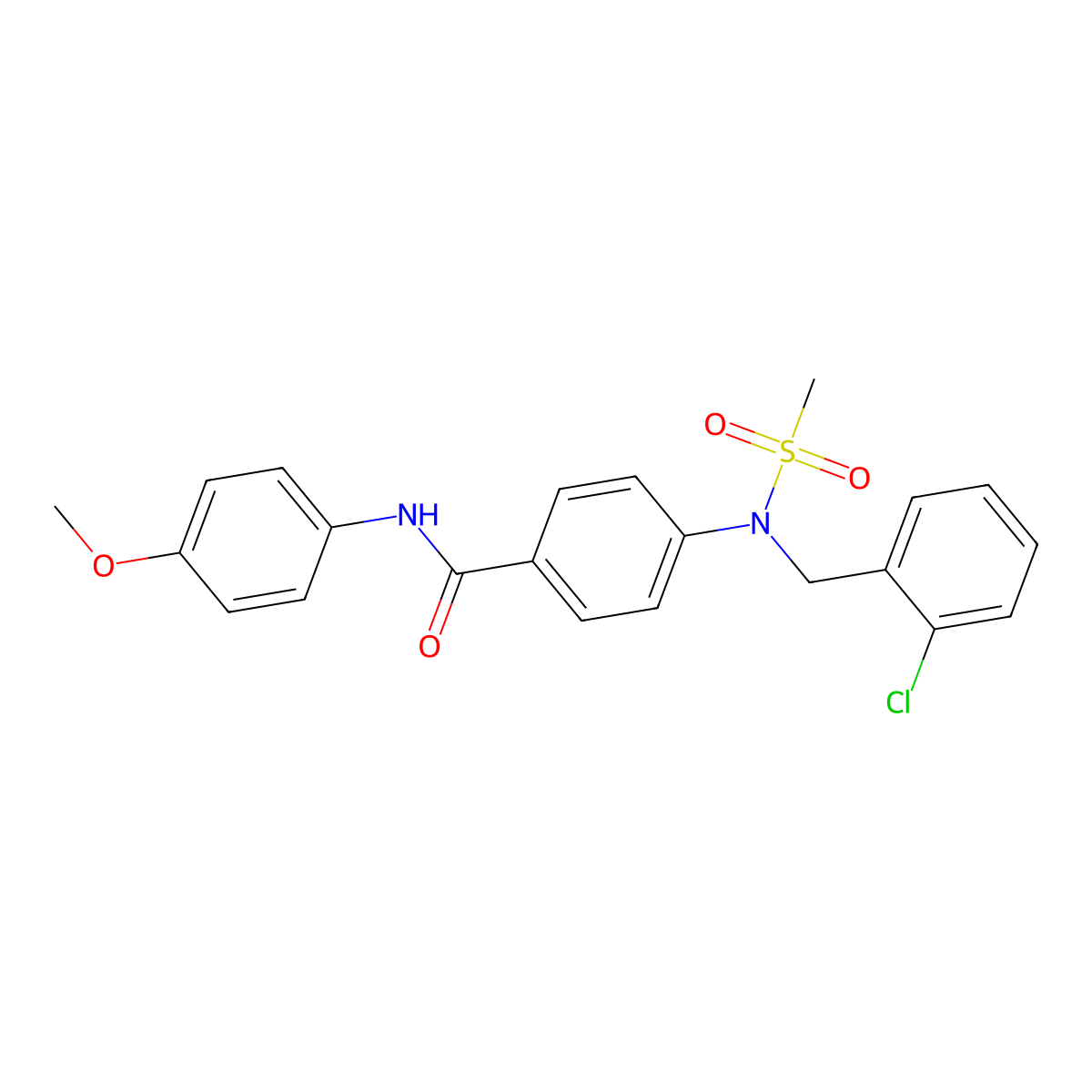 4-[(2-chlorophenyl)methyl-methylsulfonylamino]-N-(4-methoxyphenyl)benzamide molecular structure, CAS 432008-04-3