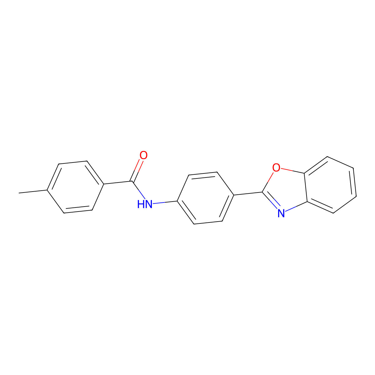 N-[4-(1,3-benzoxazol-2-yl)phenyl]-4-methylbenzamide molecular structure, CAS 432008-16-7