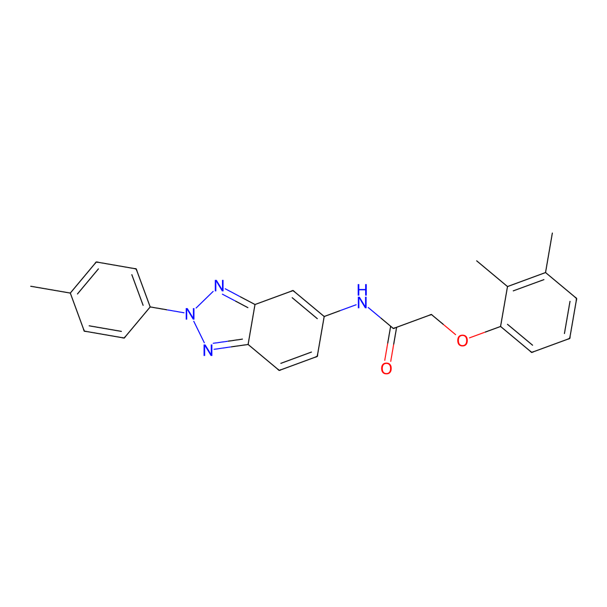 2-(2,3-dimethylphenoxy)-N-[2-(4-methylphenyl)benzotriazol-5-yl]acetamide molecular structure, CAS 432008-29-2