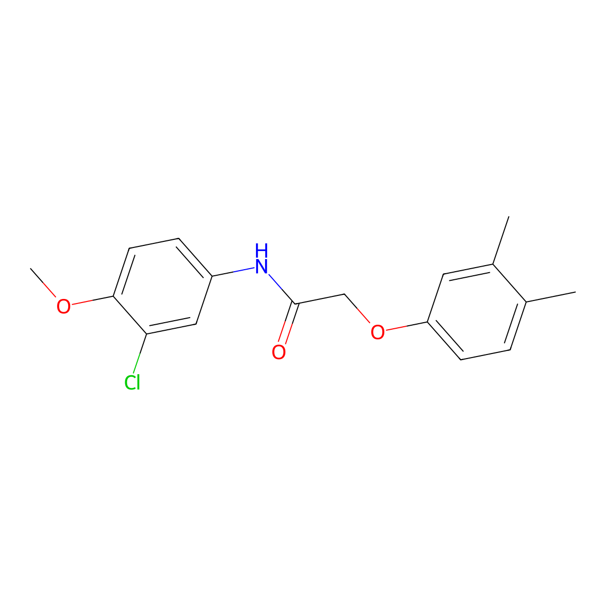 N-(3-chloro-4-methoxyphenyl)-2-(3,4-dimethylphenoxy)acetamide molecular structure, CAS 432008-34-9