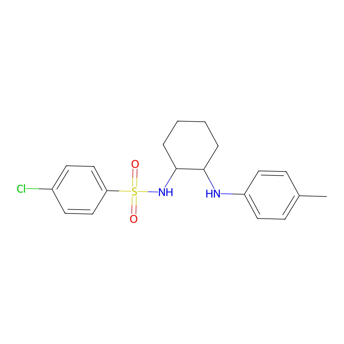 4-chloro-N-(2-(p-tolylamino)cyclohexyl)benzenesulfonamide molecular structure, CAS 432008-37-2