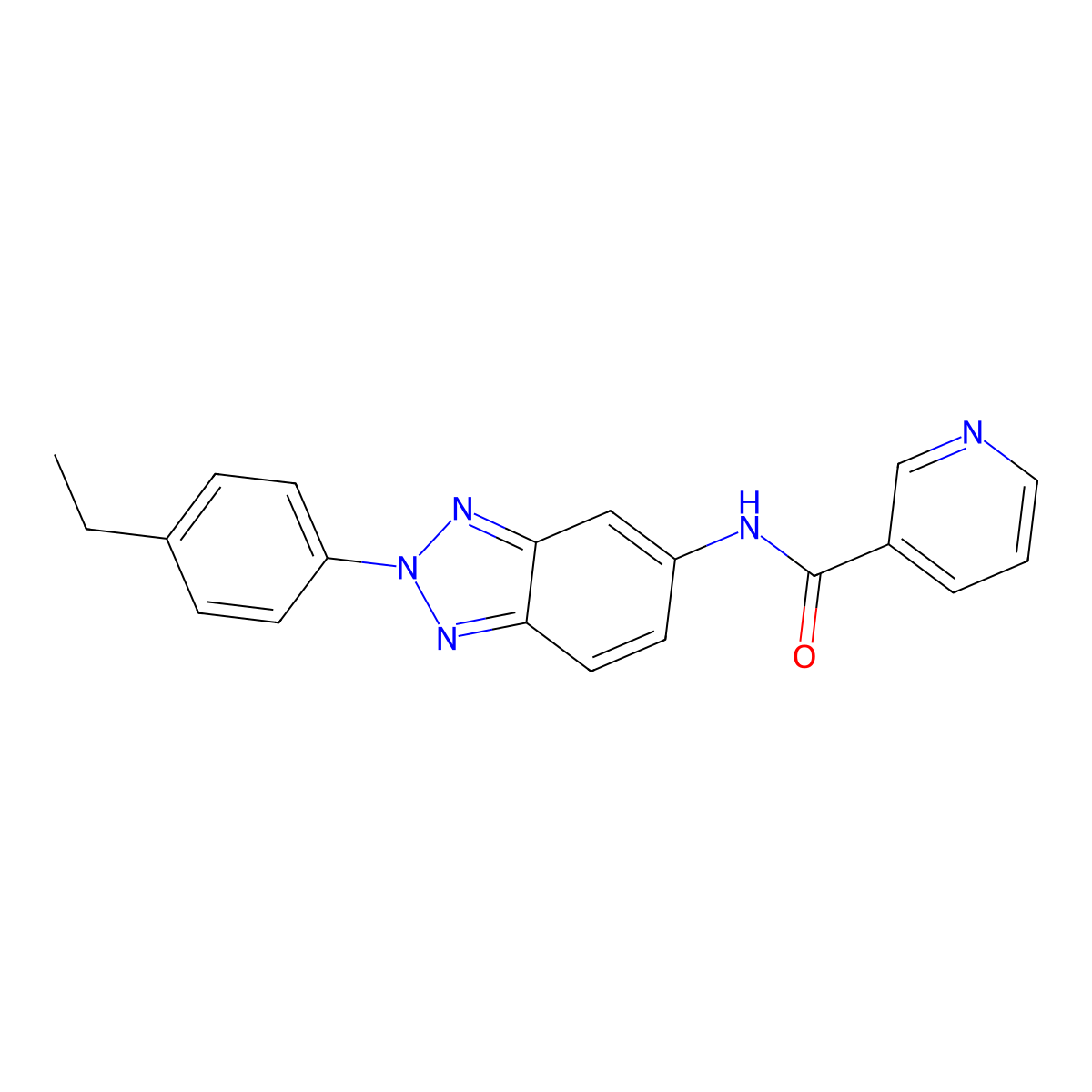 N-[2-(4-ethylphenyl)benzotriazol-5-yl]pyridine-3-carboxamide molecular structure, CAS 432008-42-9