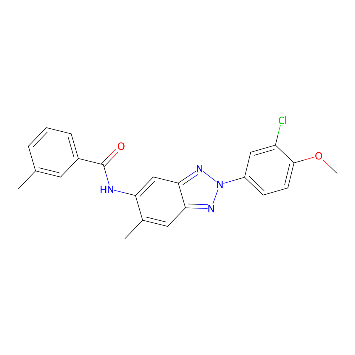 N-[2-(3-chloro-4-methoxyphenyl)-6-methylbenzotriazol-5-yl]-3-methylbenzamide molecular structure, CAS 432008-66-7