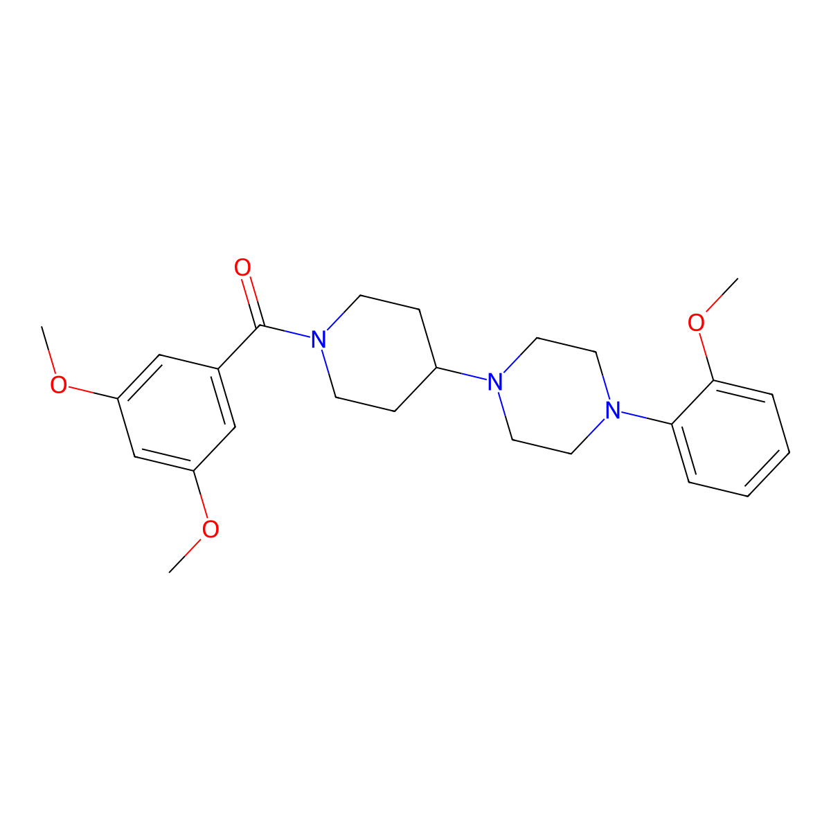 (3,5-Dimethoxyphenyl)-[4-[4-(2-methoxyphenyl)piperazin-1-yl]piperidin-1-yl]methanone molecular structure, CAS 432008-78-1