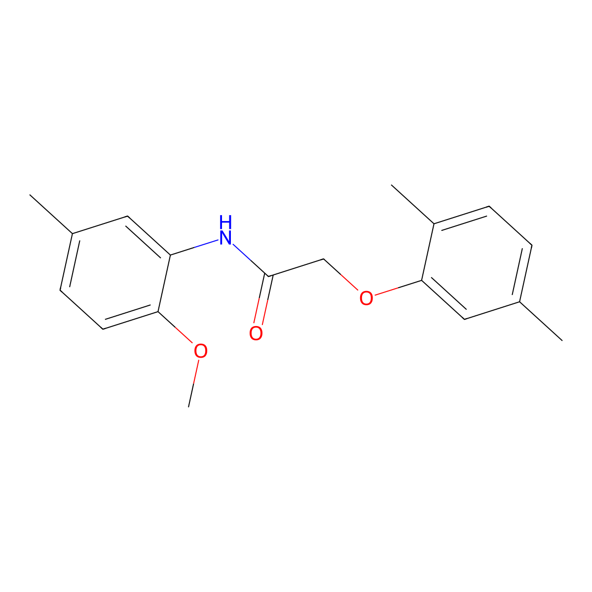 2-(2,5-dimethylphenoxy)-N-(2-methoxy-5-methylphenyl)acetamide molecular structure, CAS 432009-02-4