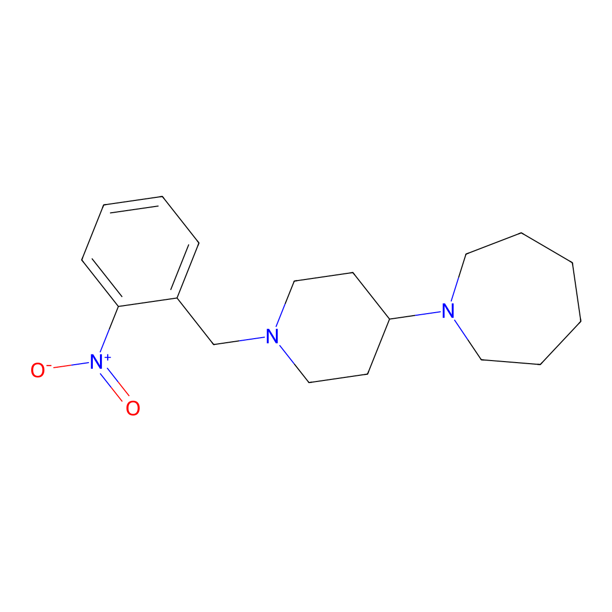 1-[1-[(2-Nitrophenyl)methyl]piperidin-4-yl]azepane molecular structure, CAS 432009-23-9