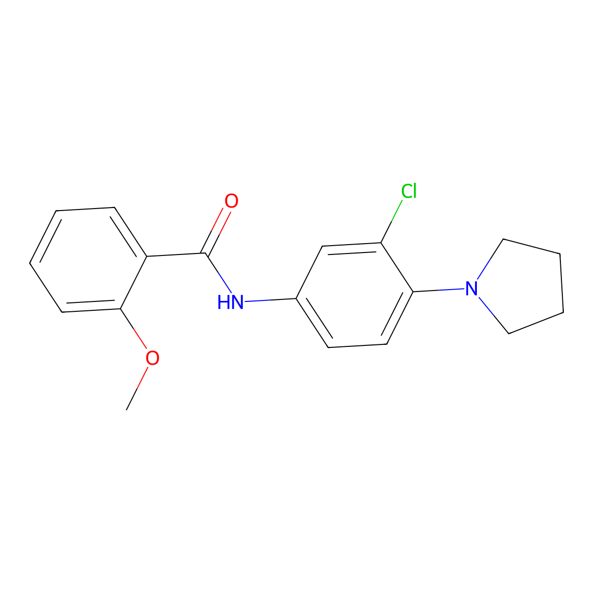 N-(3-chloro-4-pyrrolidin-1-ylphenyl)-2-methoxybenzamide molecular structure, CAS 432009-24-0