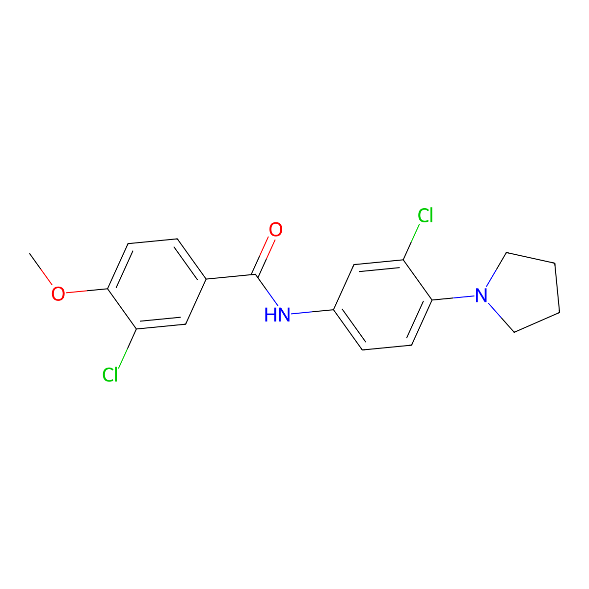 3-chloro-N-(3-chloro-4-pyrrolidin-1-ylphenyl)-4-methoxybenzamide molecular structure, CAS 432009-25-1