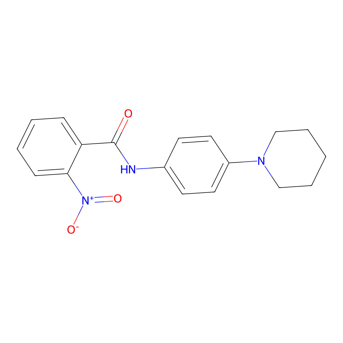 2-nitro-N-(4-(piperidin-1-yl)phenyl)benzamide molecular structure, CAS 432009-48-8