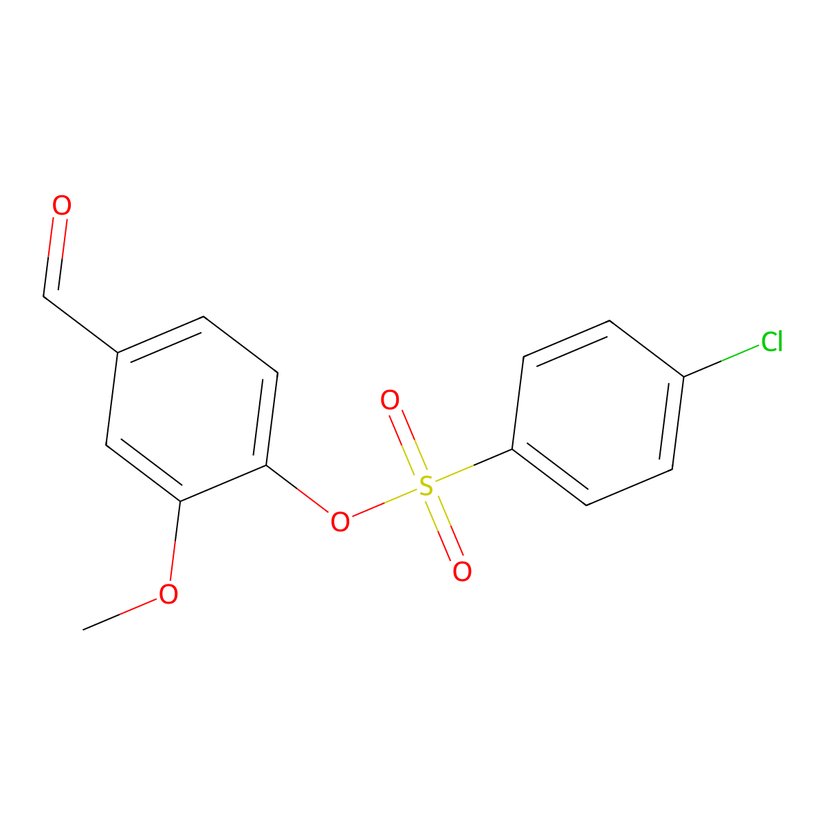 4-Formyl-2-methoxyphenyl 4-chlorobenzenesulfonate molecular structure, CAS 432009-49-9