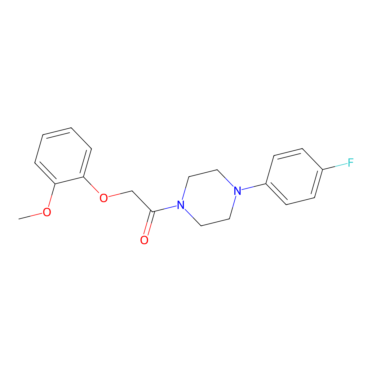 1-[4-(4-Fluorophenyl)piperazin-1-yl]-2-(2-methoxyphenoxy)ethanone molecular structure, CAS 432009-55-7