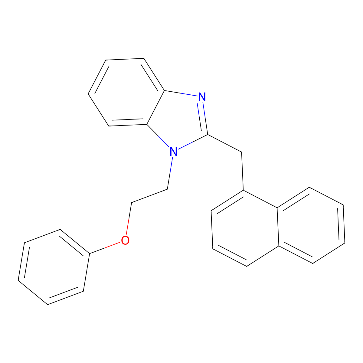 2-(Naphthalen-1-ylmethyl)-1-(2-phenoxyethyl)benzimidazole molecular structure, CAS 432009-64-8