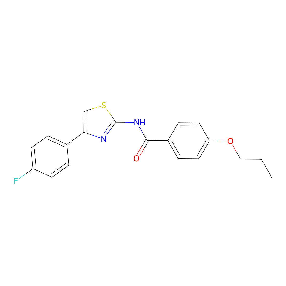 N-[4-(4-fluorophenyl)-1,3-thiazol-2-yl]-4-propoxybenzamide molecular structure, CAS 432009-69-3