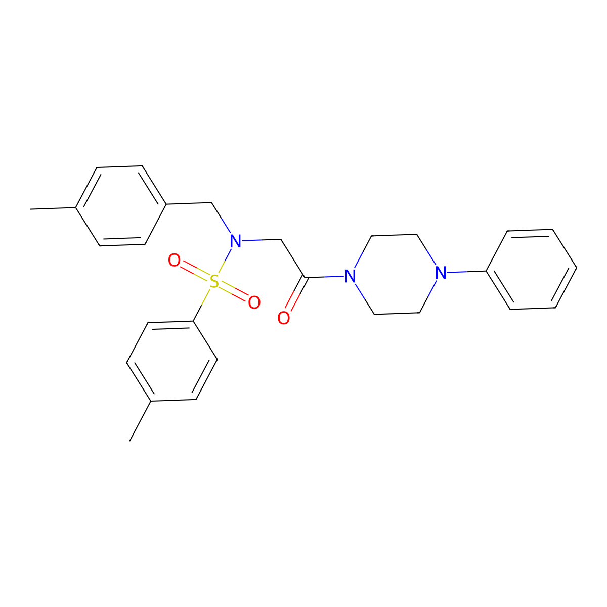 4-methyl-N-[(4-methylphenyl)methyl]-N-[2-oxo-2-(4-phenylpiperazin-1-yl)ethyl]benzenesulfonamide molecular structure, CAS 432009-86-4
