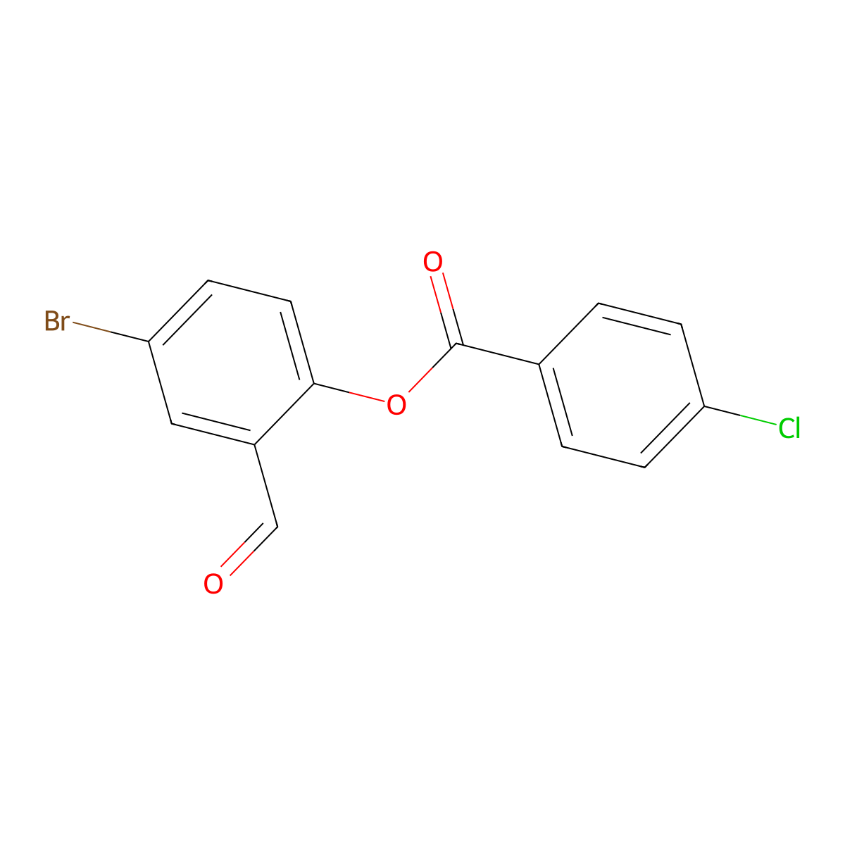 4-Bromo-2-formylphenyl 4-chlorobenzoate molecular structure, CAS 432009-98-8