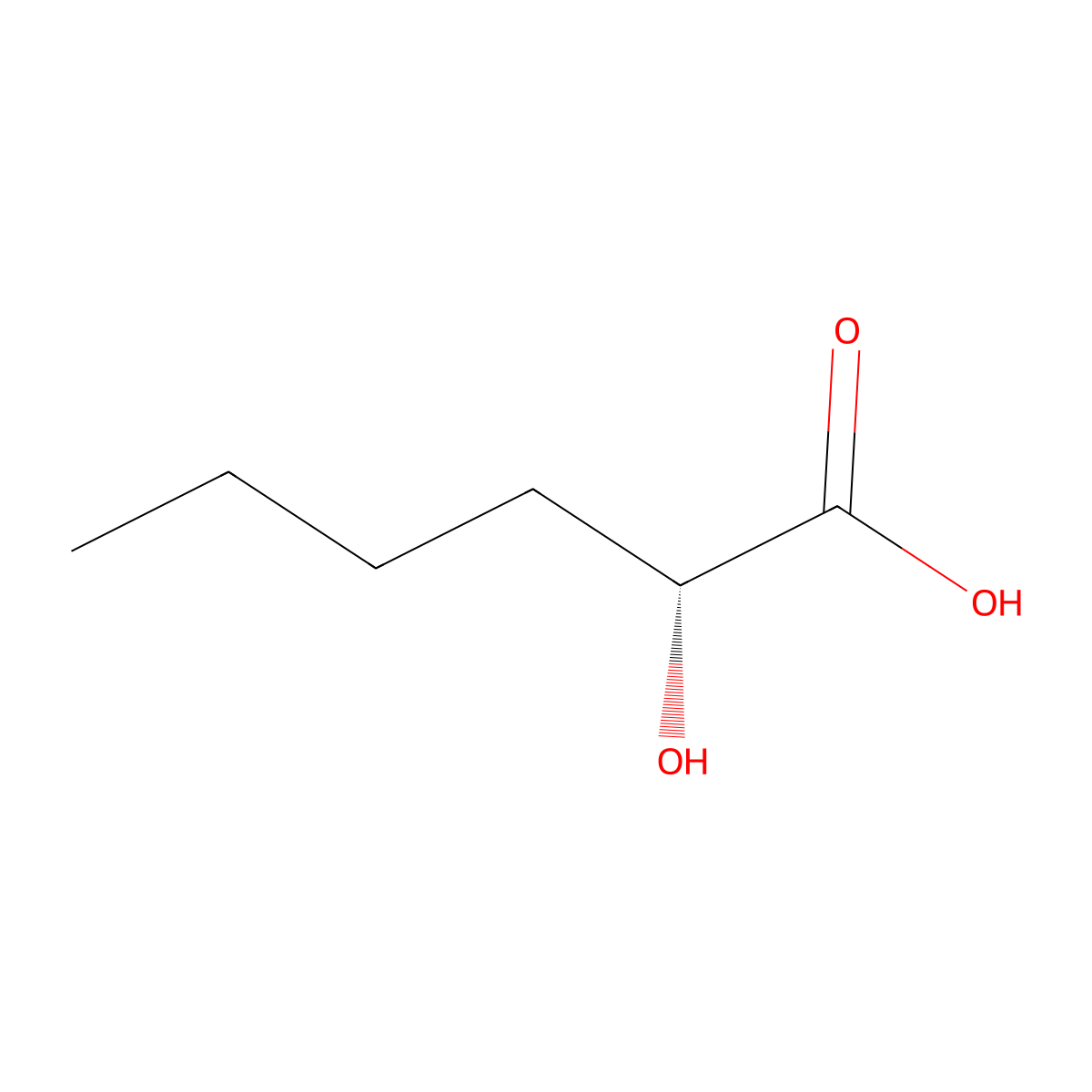 2-Hydroxyhexanoic acid, (2R)- molecular structure, CAS 43201-07-6