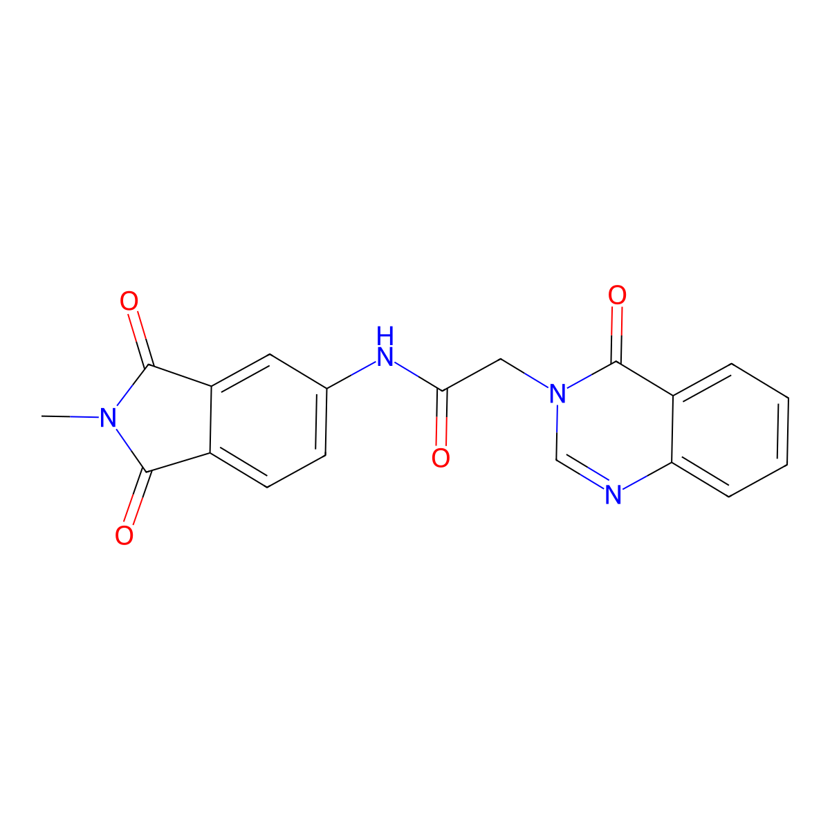 N-(2-methyl-1,3-dioxoisoindol-5-yl)-2-(4-oxoquinazolin-3-yl)acetamide molecular structure, CAS 432010-06-5