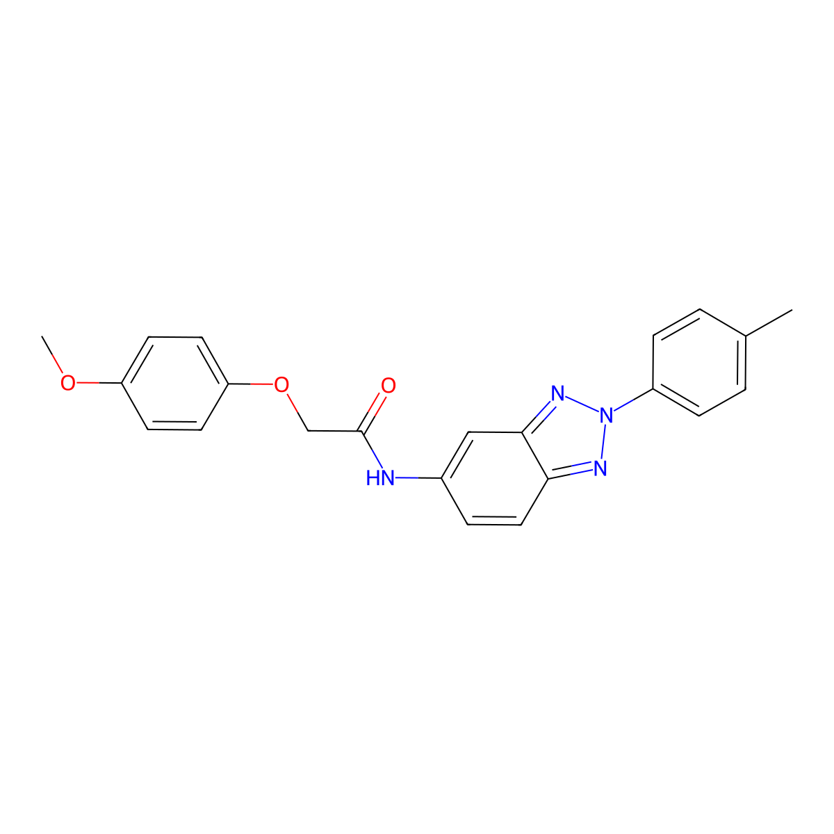 2-(4-methoxyphenoxy)-N-[2-(4-methylphenyl)benzotriazol-5-yl]acetamide molecular structure, CAS 432010-10-1