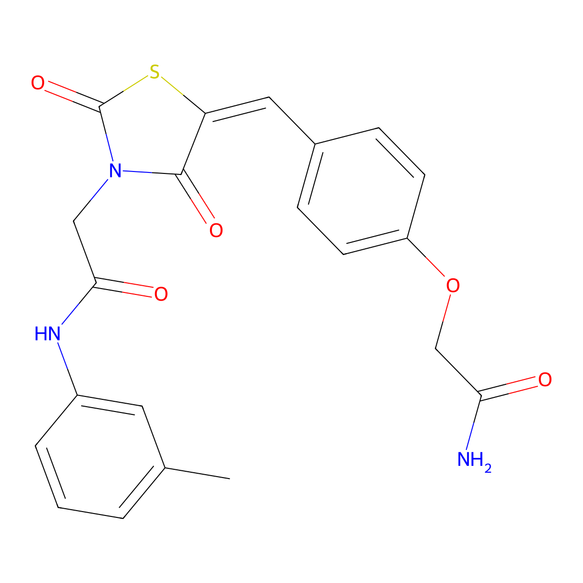 5-[[4-(2-Amino-2-oxoethoxy)phenyl]methylene]-N-(3-methylphenyl)-2,4-dioxo-3-thiazolidineacetamide molecular structure, CAS 432010-15-6