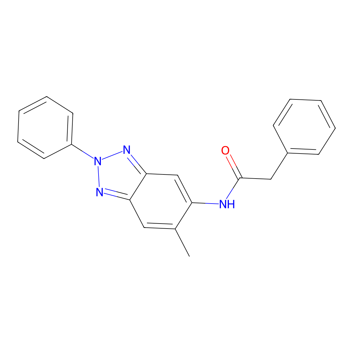 N-(6-methyl-2-phenyl-2H-1,2,3-benzotriazol-5-yl)-2-phenylacetamide molecular structure, CAS 432010-22-5