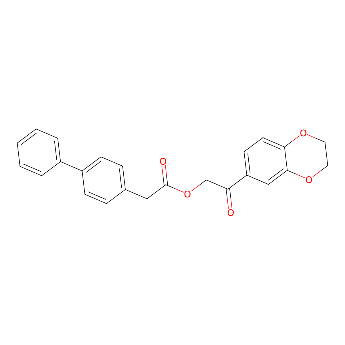 2-(2,3-Dihydro-1,4-benzodioxin-6-yl)-2-oxoethyl biphenyl-4-ylacetate molecular structure, CAS 432010-23-6