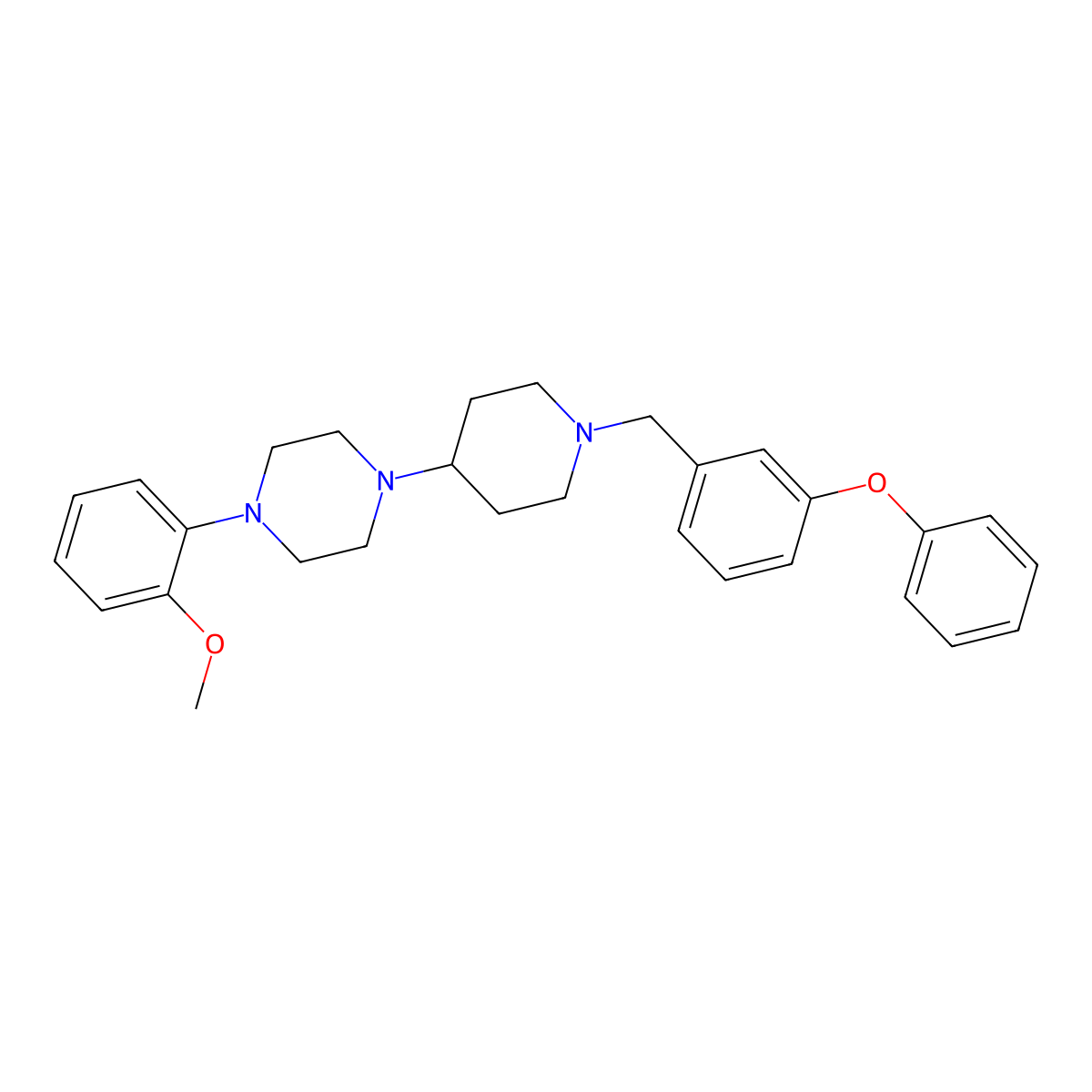1-(2-Methoxyphenyl)-4-[1-[(3-phenoxyphenyl)methyl]piperidin-4-yl]piperazine molecular structure, CAS 432010-25-8