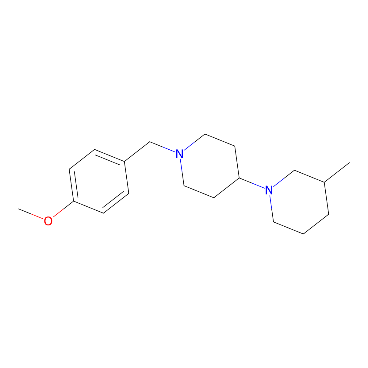 1-[(4-Methoxyphenyl)methyl]-4-(3-methylpiperidin-1-yl)piperidine molecular structure, CAS 432010-39-4