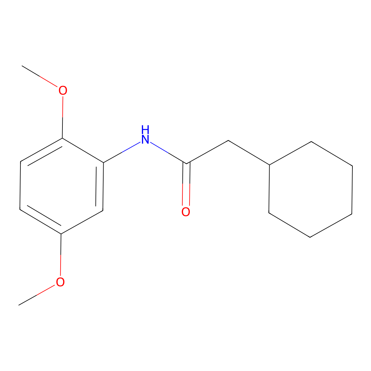 2-cyclohexyl-N-(2,5-dimethoxyphenyl)acetamide molecular structure, CAS 432010-43-0