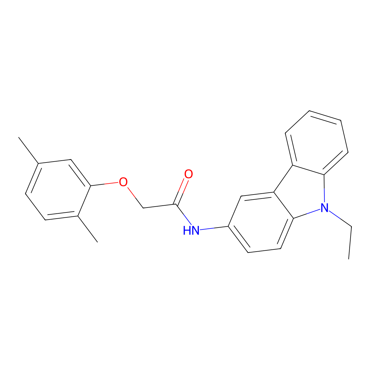 2-(2,5-dimethylphenoxy)-N-(9-ethyl-9H-carbazol-3-yl)acetamide molecular structure, CAS 432010-54-3