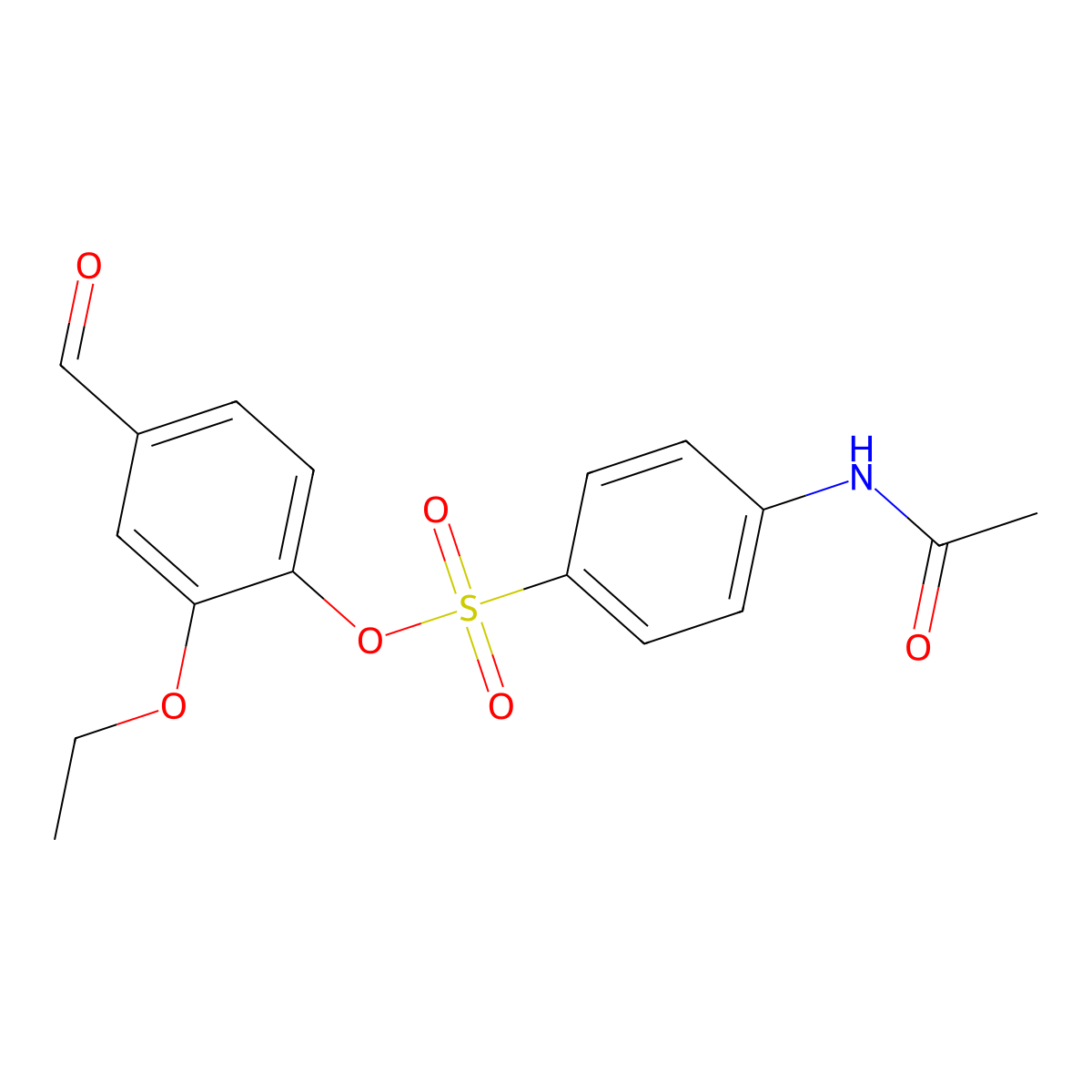2-Ethoxy-4-formylphenyl 4-(acetylamino)benzenesulfonate molecular structure, CAS 432010-66-7